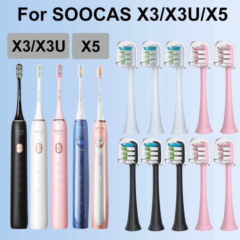 20/50/100PCS Replacement Brush Heads For SOOCAS X3/X3U/X5 Sonic Electric Toothbrush Oral Care Vacuum Wholesale DuPont Brush Head enlarge