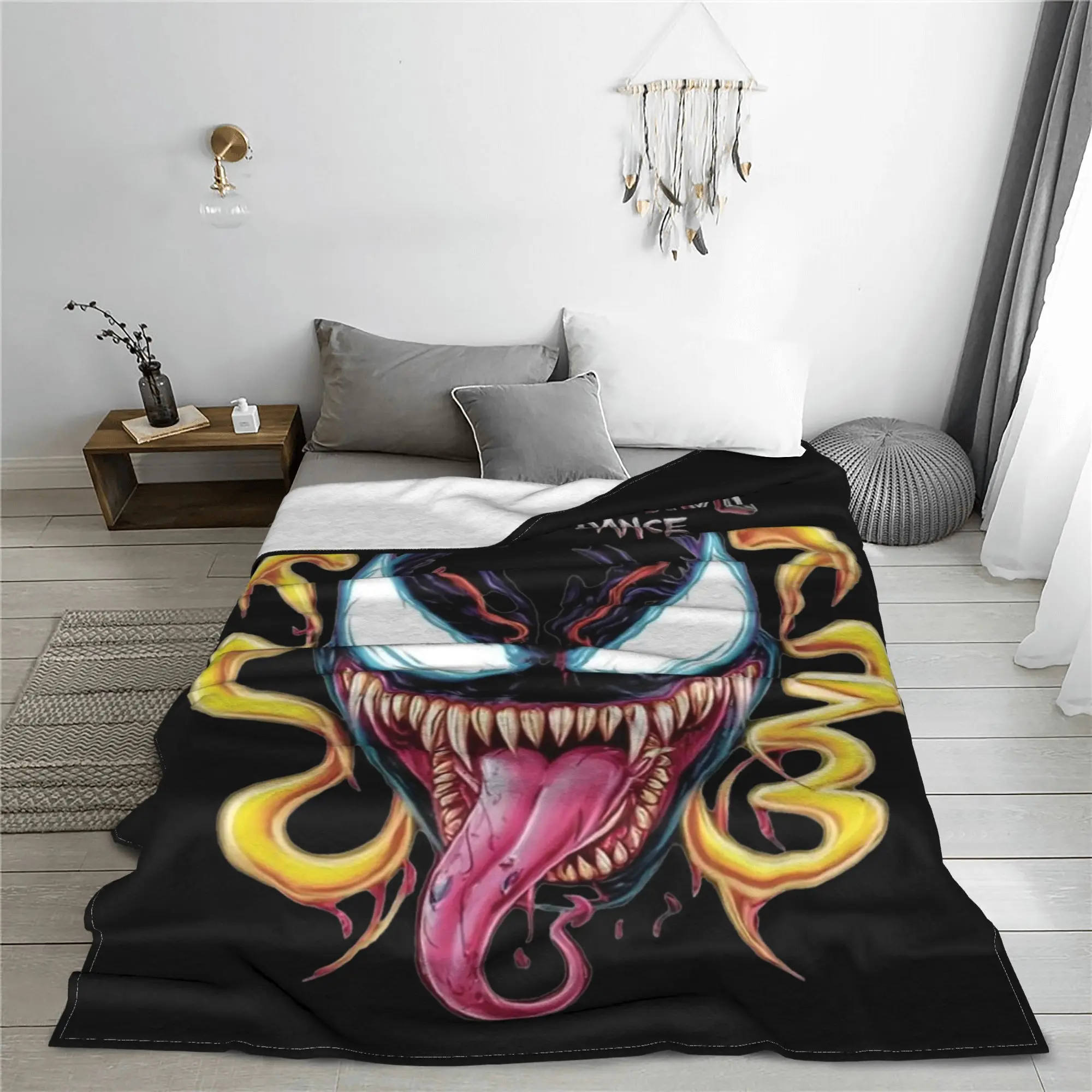 Бархатные пледы из фильма Venom the Last Dance одеяла для домашних путешествий легкий