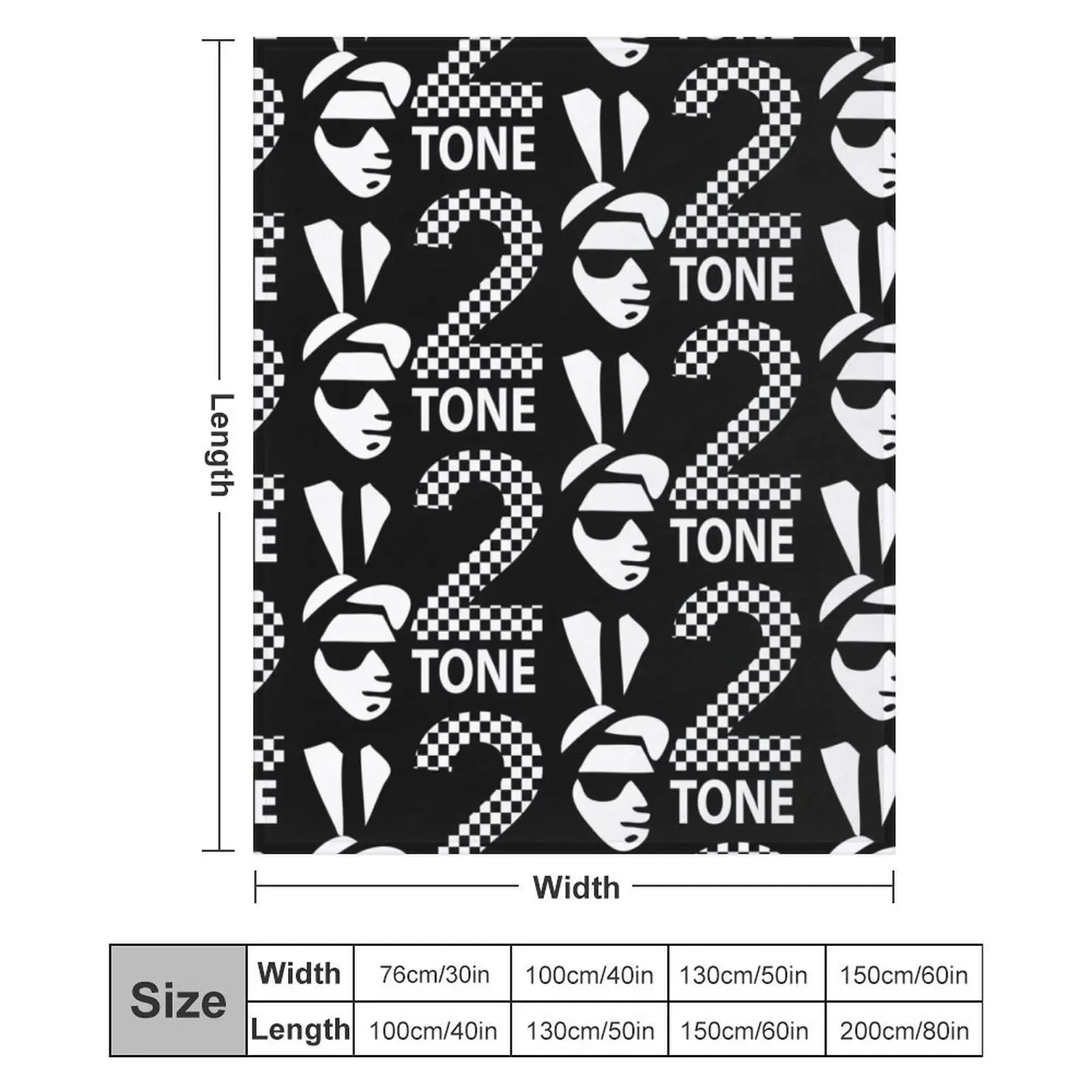 Спешлс 2 Тонэ |   Плед Rude Boy Two Tone Ska 2 Music Records, устойчивый к пятнам, уютный и теплый плед (art.: 3920da75e88e8) - 3920da75e88e8