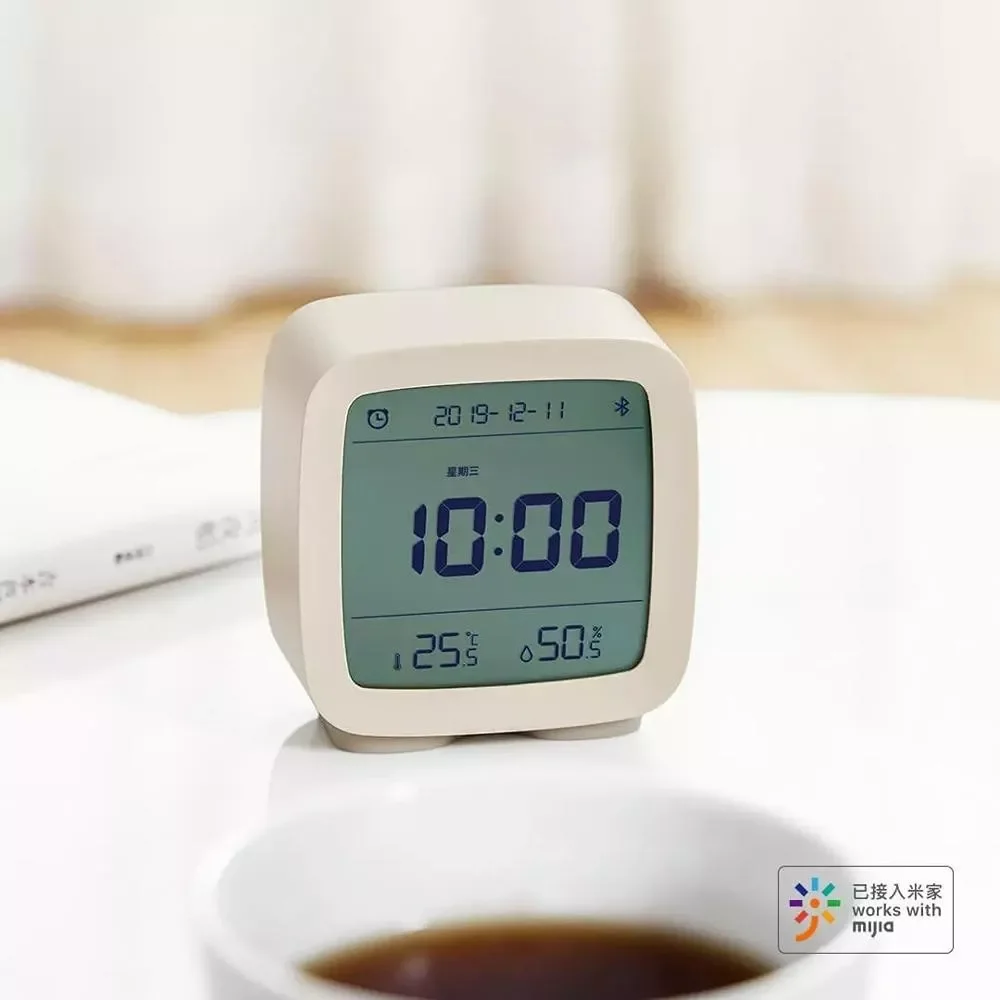 

Bluetooth Alarm Clock Temperature Humidity Display LCD Screen Adjustable Nightlight with MIJIA APP Smart Home