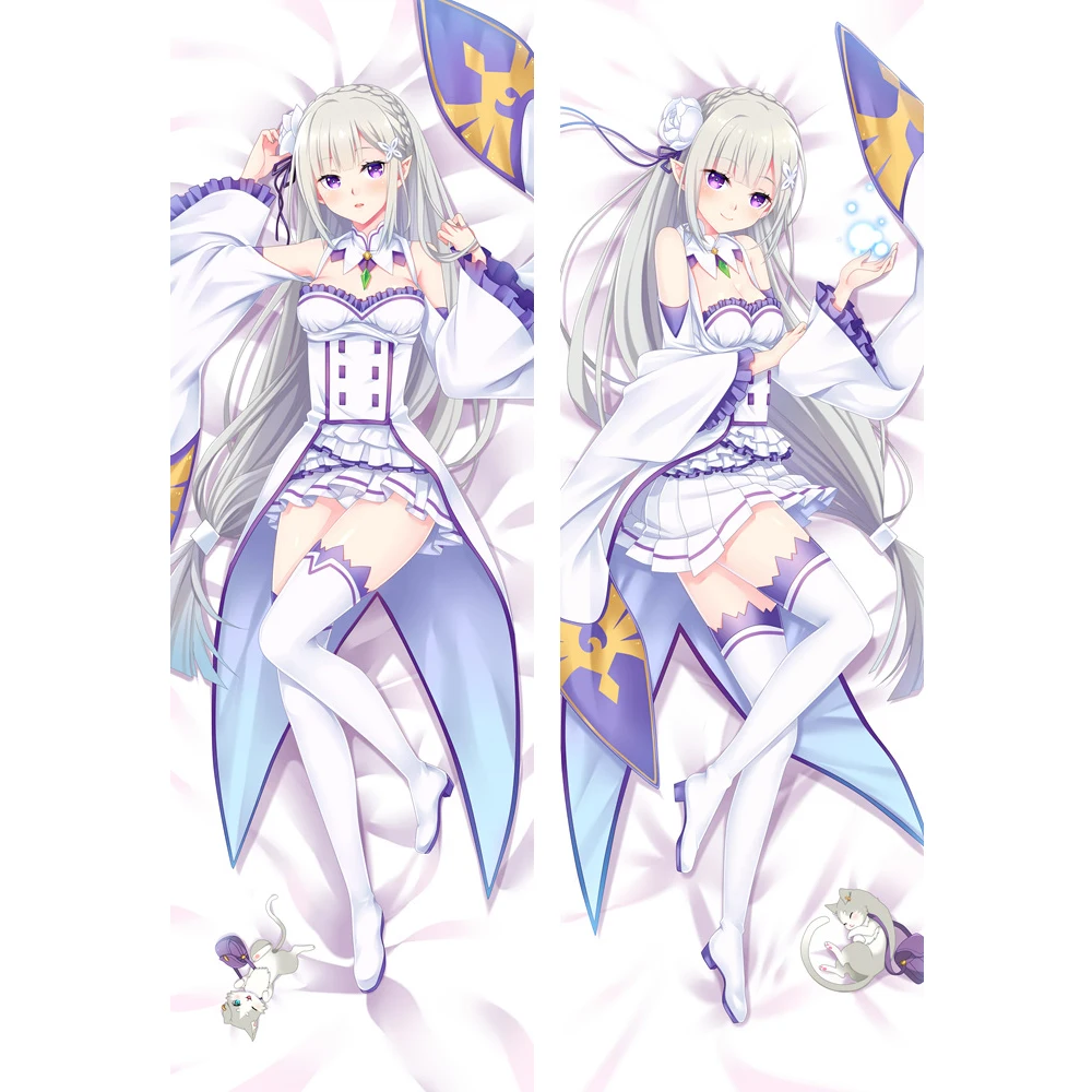 Аниме Re:Zero Start Life in other World чехол с изображением Эмилии Рем рам подушки для