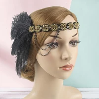 stylish artificial peacock feather headpiece anti fall rhinestones bridal headband haloween headband women headband