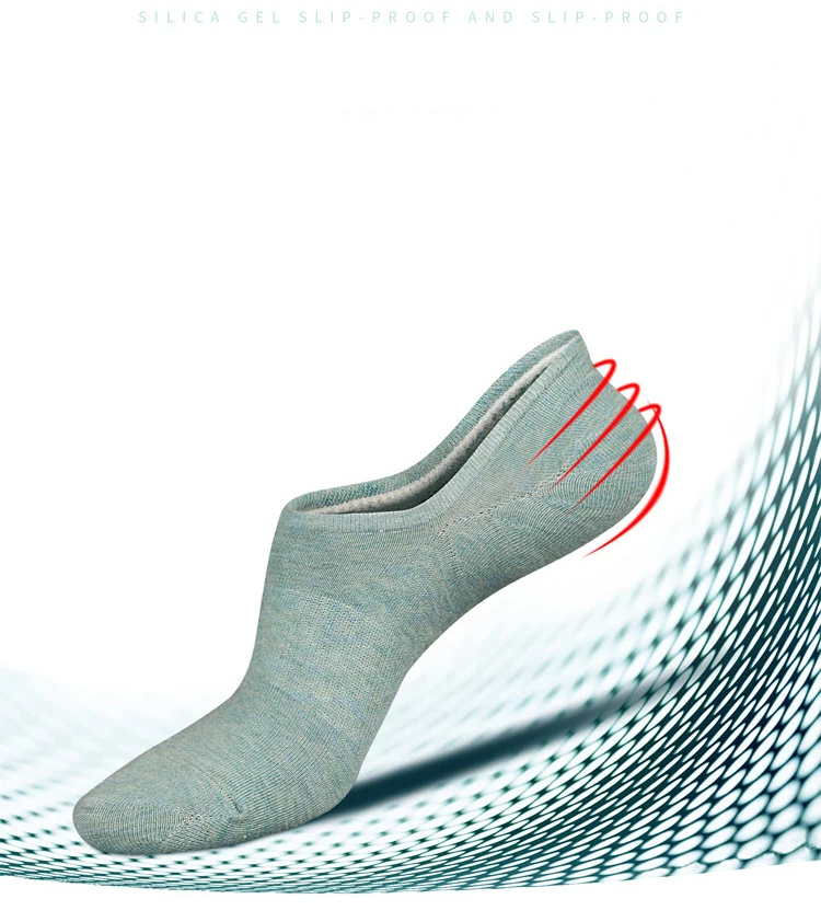 3 Pairs Socks Shipment Male Summer Pure Color Lighter Cotton Socks Silicone Antiskid Out Invisible Socks Combed Cotton Socks