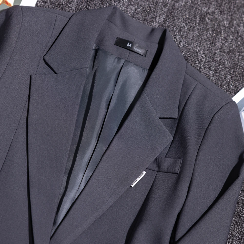 Korean Autumn Winter Women Coffee Gray Formal Blazer Office Ladies Female Long Sleeve Wide Loose Business Work Wear Jacket Coat