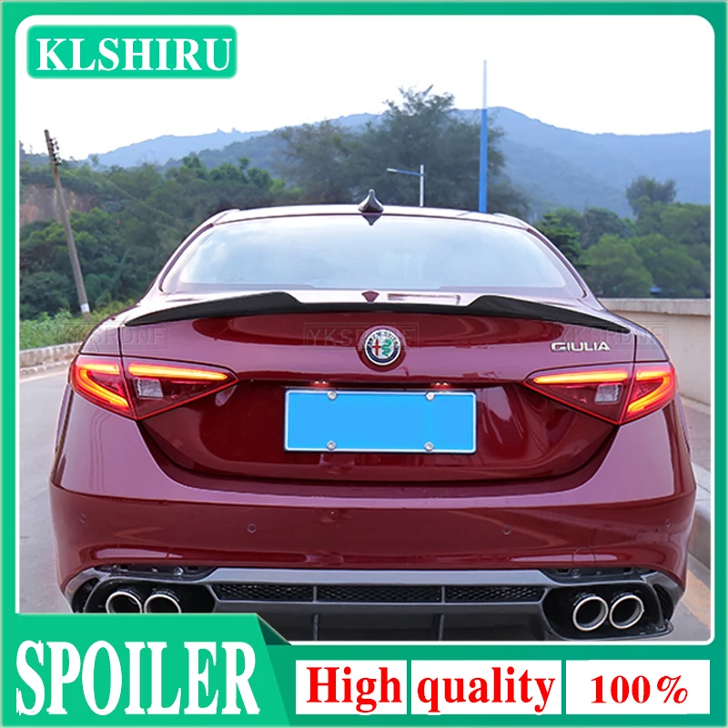 

Автомобильный задний спойлер из углеродного волокна/ФАП, губа для багажника Alfa Romeo Giulia, спойлер СЕДАН 2015-2017, задний спойлер для багажника, кр...