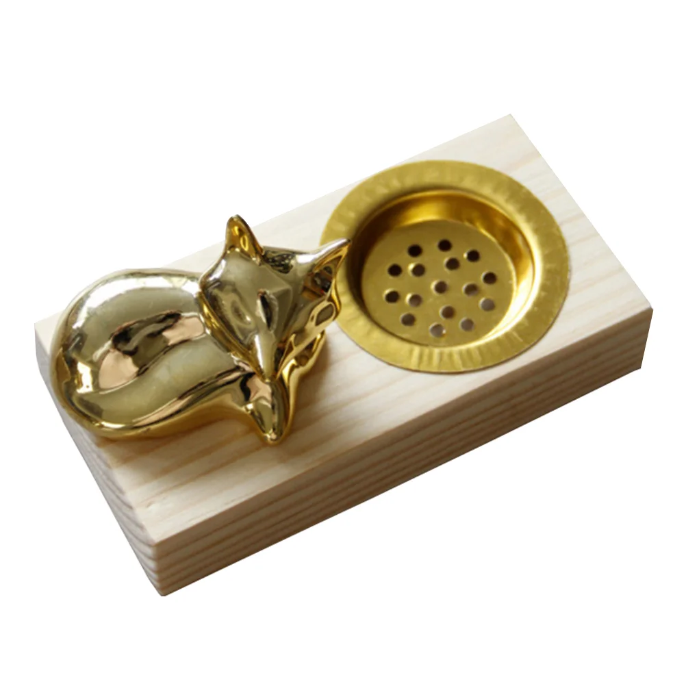 

Burner Holder Wooden Cone Catcher Ash Mabkhara Bakhoor Stick Aroma Flower Lotus Holders Oud Frankincense Gold Oil Metal Fox Wood