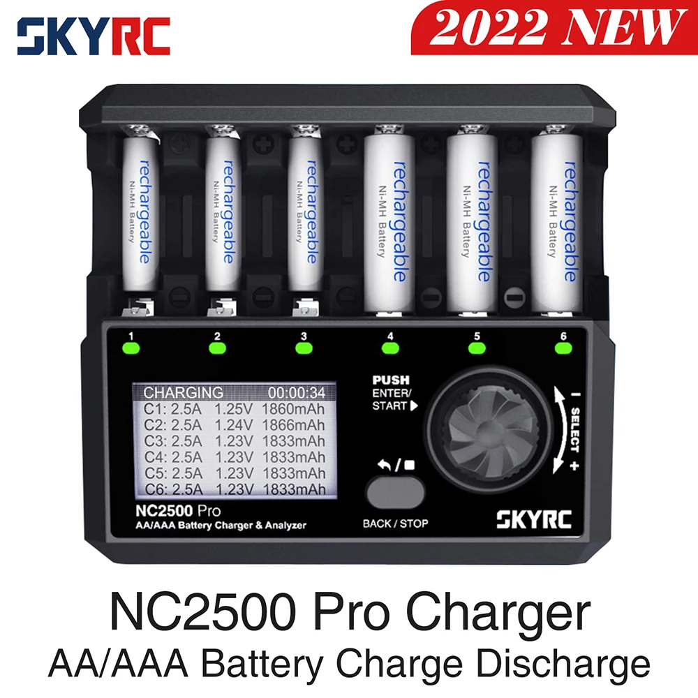 

SKYRC NC2500 Pro NiMH NiCd Battery QC3.0 Charger for AA AAA Rechargeable Batteries Universal LCD Smart Battery 3in1 Fast Charger