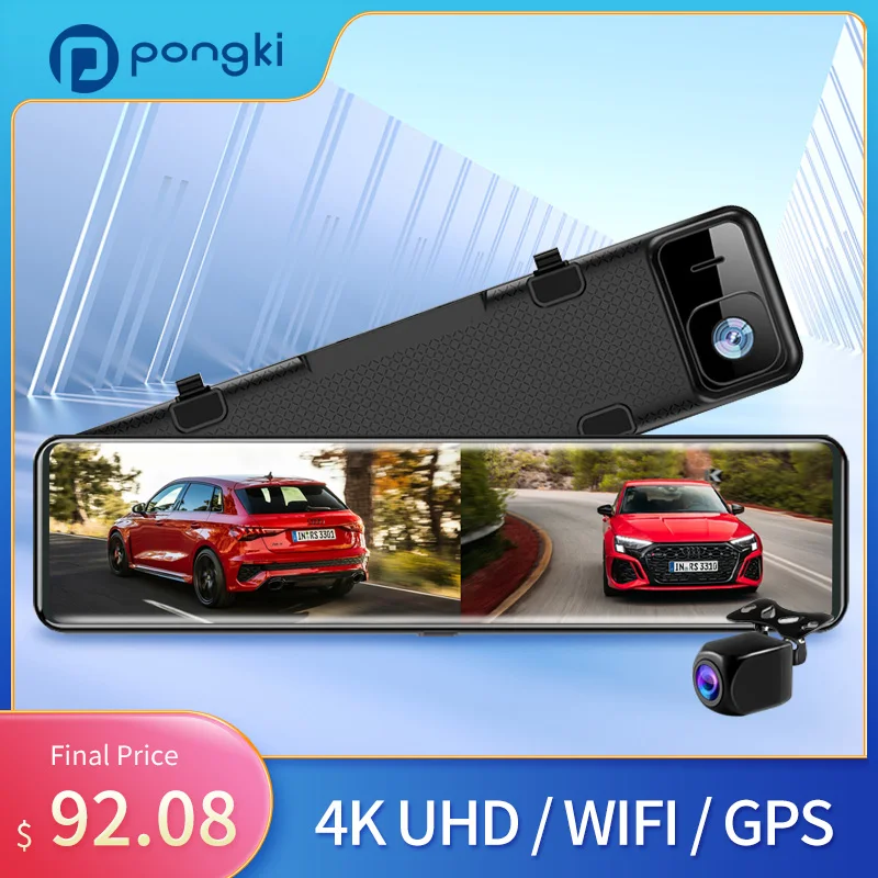 Видеорегистратор Pongki B500 12 дюймов 4K 3840*2160P WIFI GPS Sony IMX415 | Автомобили и мотоциклы