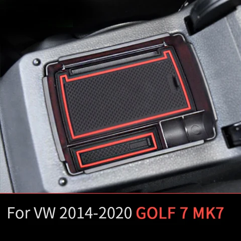 Для VW Volkswagen Golf 7 MK7 R GTI автомобильный Стайлинг Хранение и организация ящика для хранения в подлокотнике центральной консоли