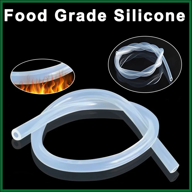 1/5/10 メートル食品グレード透明シリコーンゴムホース ID 1 2 3 4 5 6 7 8 9 10 12 13 14 ミリメートル外径柔軟な非毒性シリコーンチューブ