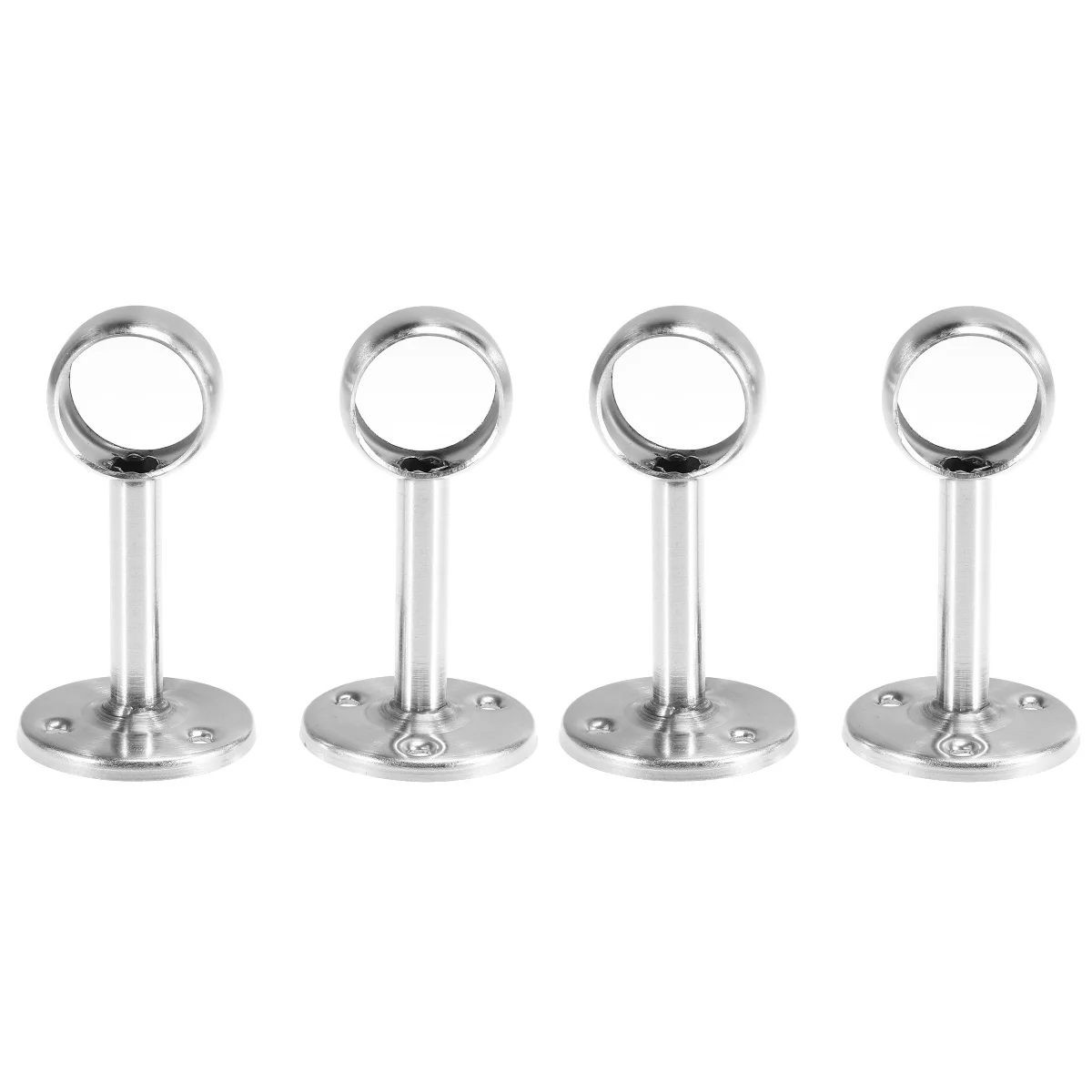 

4 pcs Round Shape Stainless Steel Coloset Pole Socket Curtain Rod Bracket for Closet Curtain (25mm Diameter)