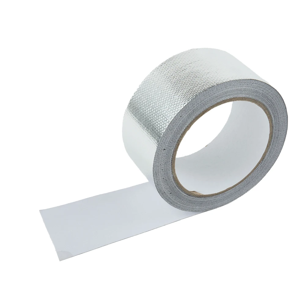 

Motorcycle Exhaust Pipe Heat Insulation Tape Wrap Manifold Downpipe High Temperature Bandage Universal Silver Tape 20M*5cm