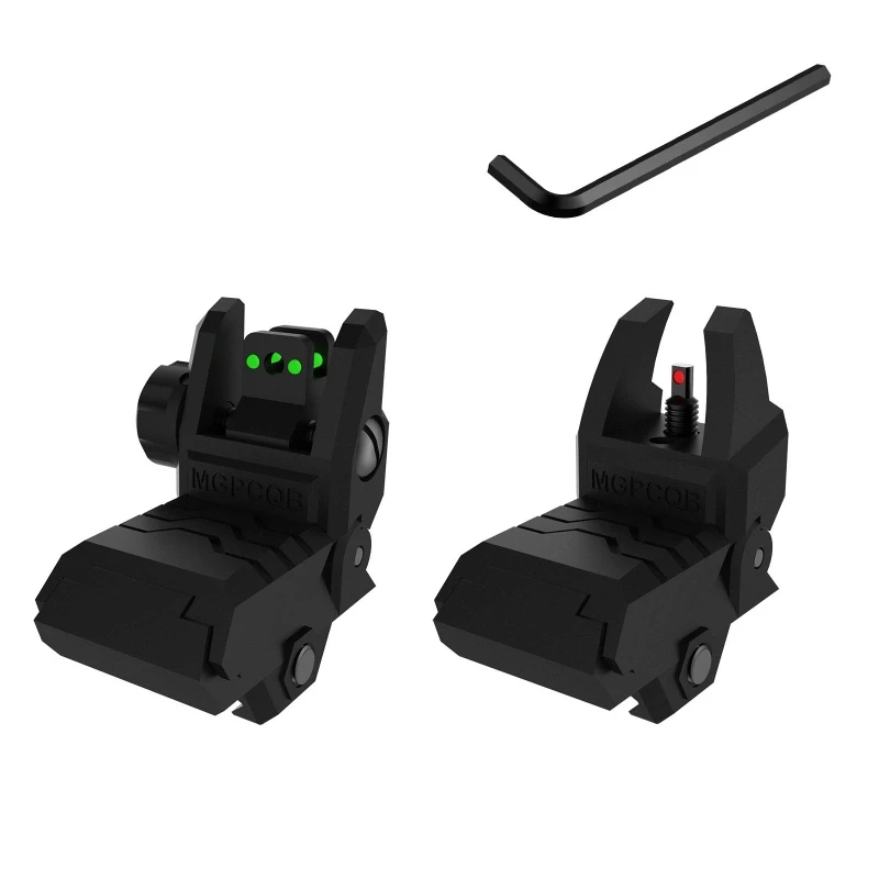 

Nylon Fiber Optic Sights Foldable Flip Up Front Back Sights Fiber Sights Back Up Sight Fit Picatinny Weaver 20mm Rails 2022 New