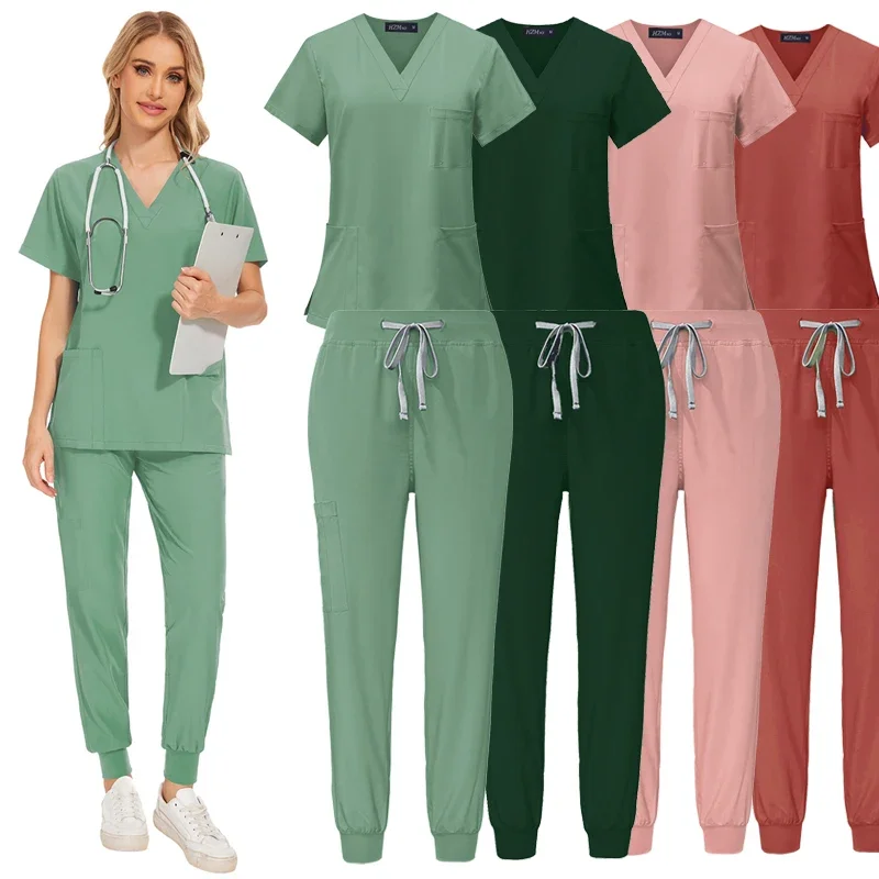 

Multicolor Unisex Short Sleeved Pharmacy Nurse Uniform Hospital Doctor Workwear Oral Dental Surgery Uniforms Medical Scrubs Sets