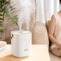 new air humidifier double nozzle ultrasonic mist maker 4000mah wireless usb rechargeable warm led light humidificador
