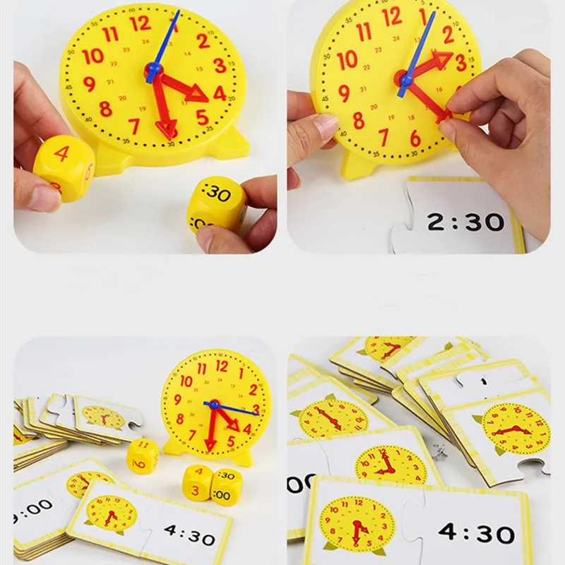 

Telling Time Teaching Clock Activities Set Educational Toy Helps Kids Learn to Tell Time Homeschool Supplies Kindergartner Toy