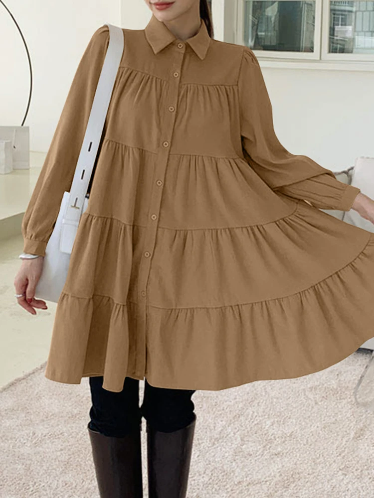 

Блузка женская с длинным рукавом и оборками, в стиле оверсайз