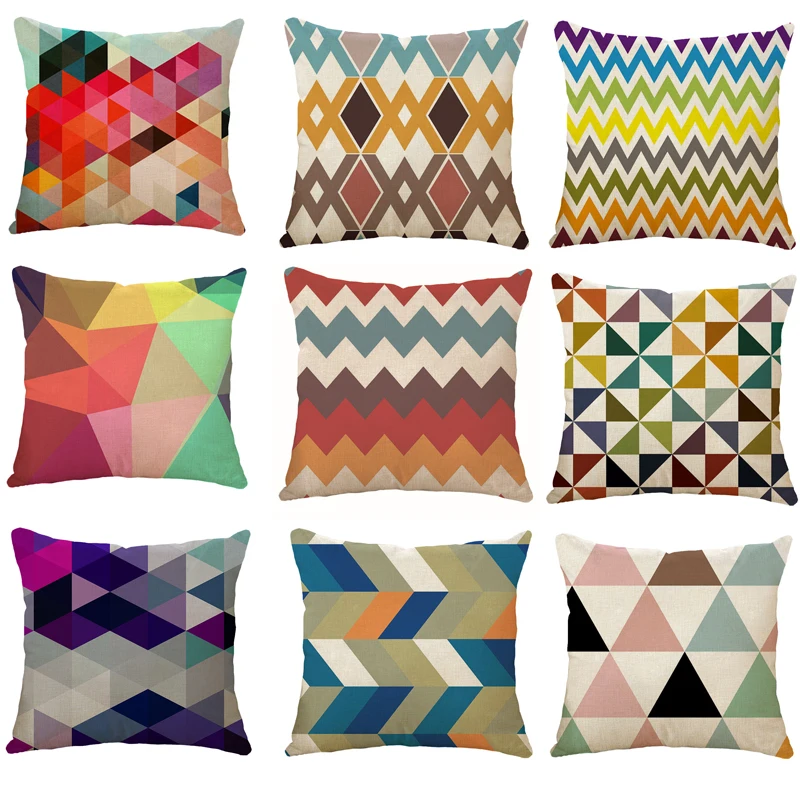 

Modern Colorful Geometry Style Throw Pillow Covers Cases Square Decorative Cushion Covers Pillowcase Cushion Case for Sofa Couch