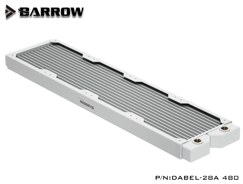 Медный жидкостный радиатор BARROW толщиной 28 мм, 480 мм, для компьютера, с резьбой G1/4, для вентиляторов 12 см, Dabel-28a