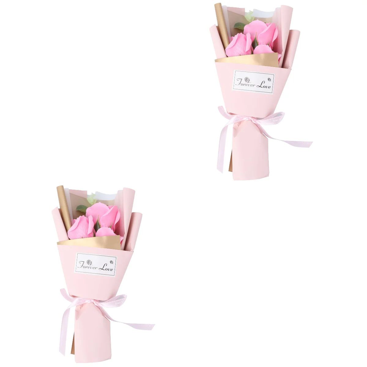 

2 Sets Artificial Soap Rose Bouquet Gift Box Simulation Rose Valentine's Gift