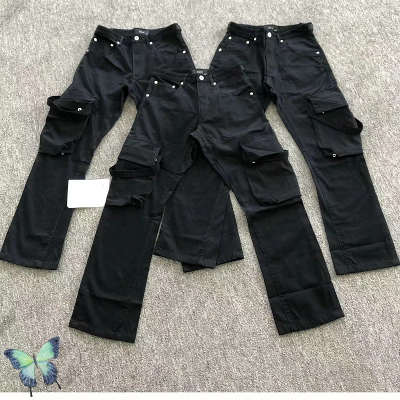 

Side Pocket Straight Let Casual Pants VUJADE High Street Loose Cargo Pants