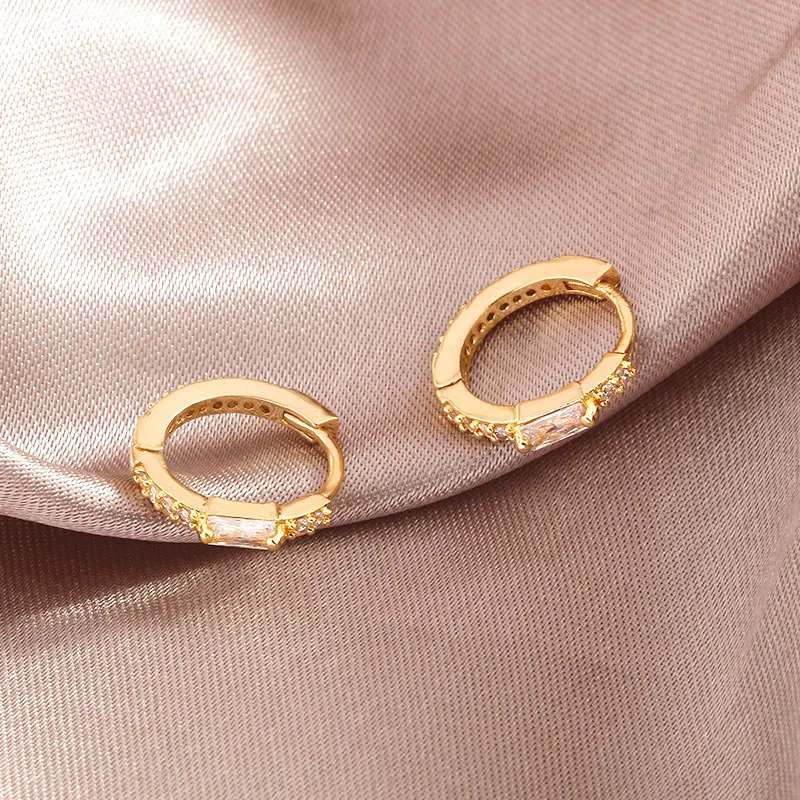 

MASA NIew Vinage Gold and Silver Color Irregular Cubic Zircon Metal Earrings for Woman Wedding Engagement Jewelry Gift EP2571