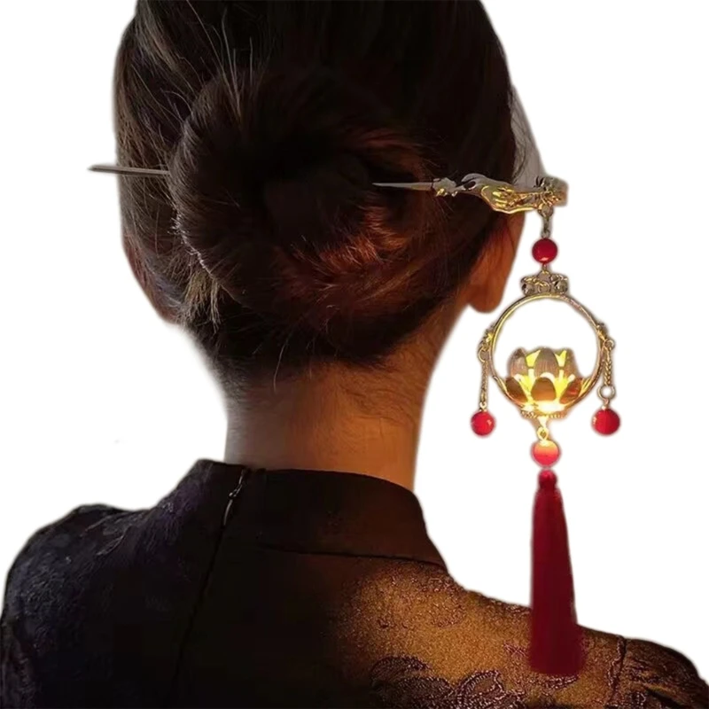 

F42F большие шпильки для волос в китайском стиле шпильки для волос с кисточками Нескользящая шпилька для волос женский подарок