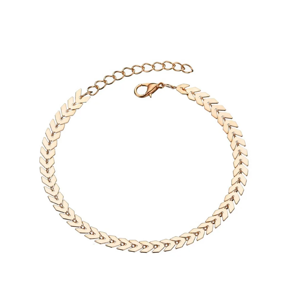

Foot ornaments Fishbone arrow anklet Personalized aircraft chain anklet
