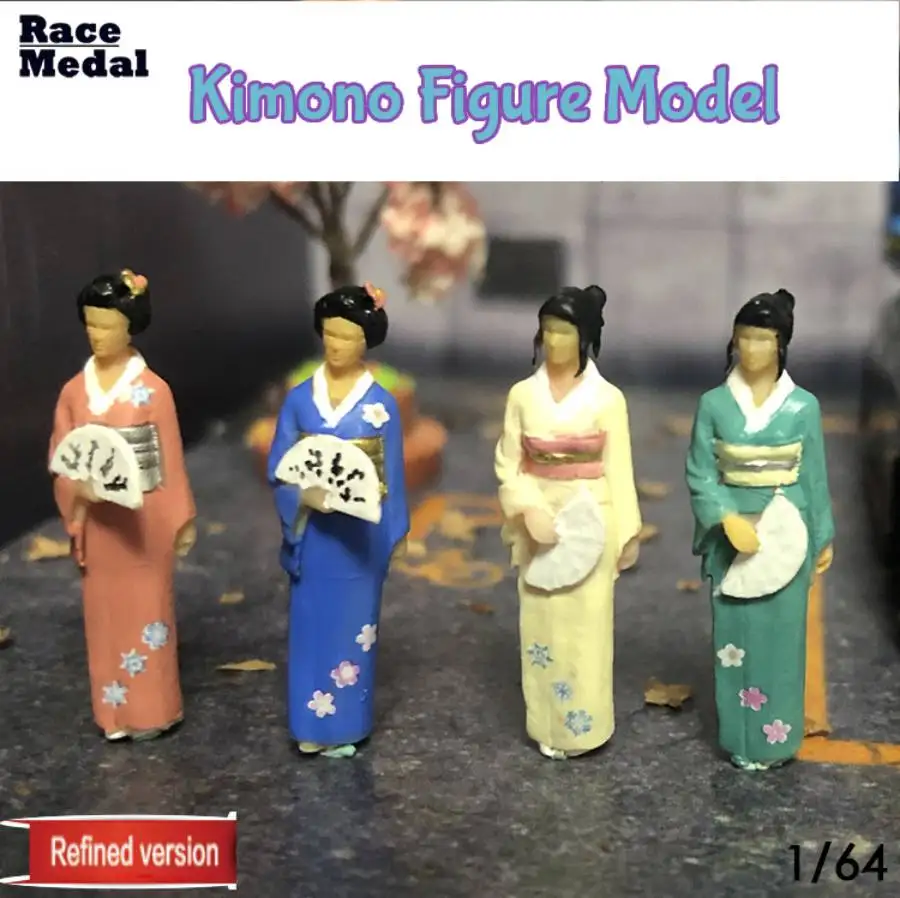 

1:64 Female Printing Kimono Japanese Women Characters People Diorama Children DIY Decor For Kid Gift Birthday
