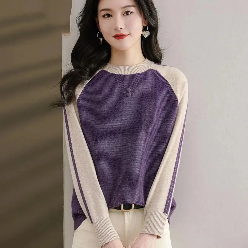Весна-осень новые корейские женские пуловеры свитер винтажные вязаные свитера с