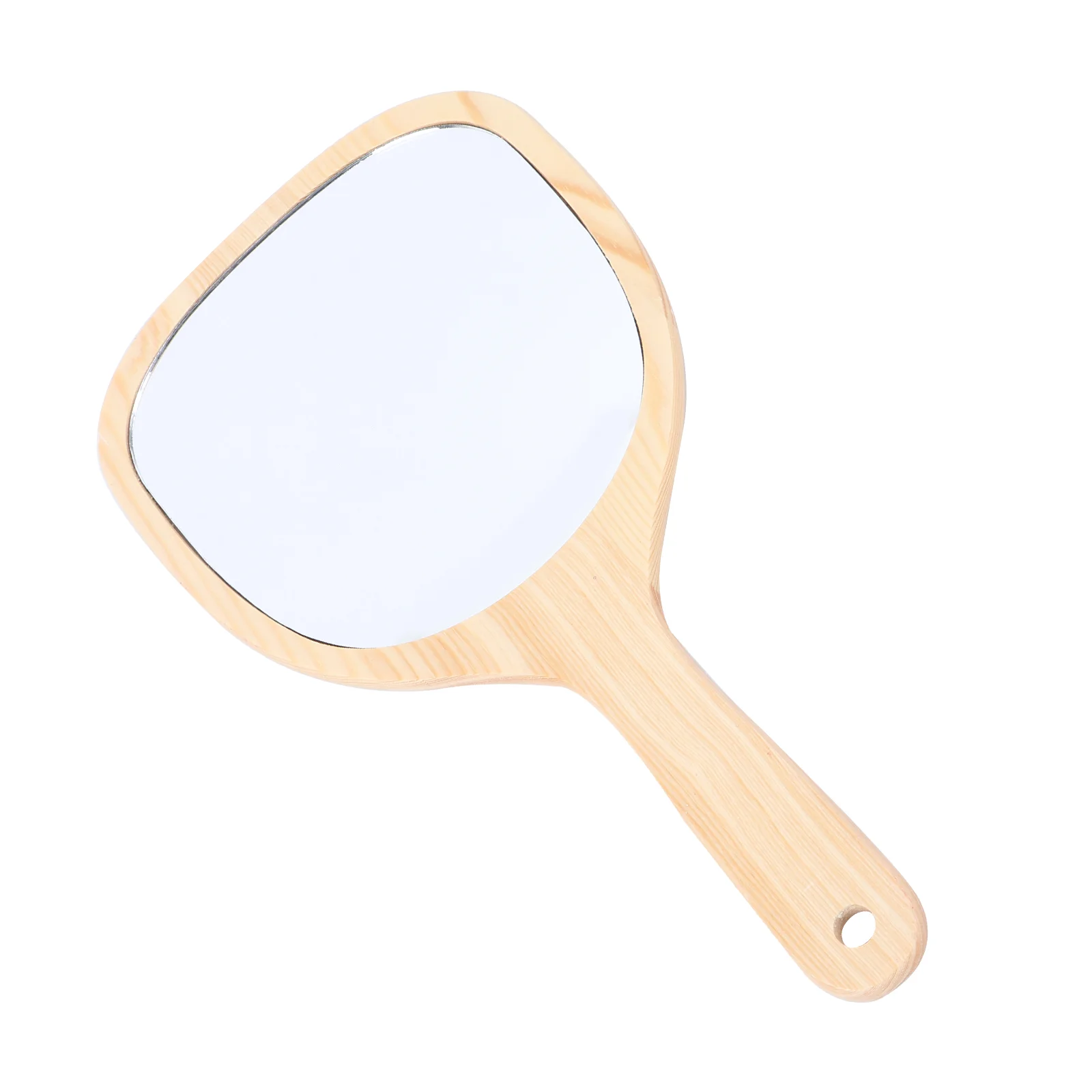 

Mirror Hand Vanity Makeup Handheld Travel Handle Mirrors Bathroom Wood Wooden Barberretro Hairdressingsalon Wall Mounted Framed
