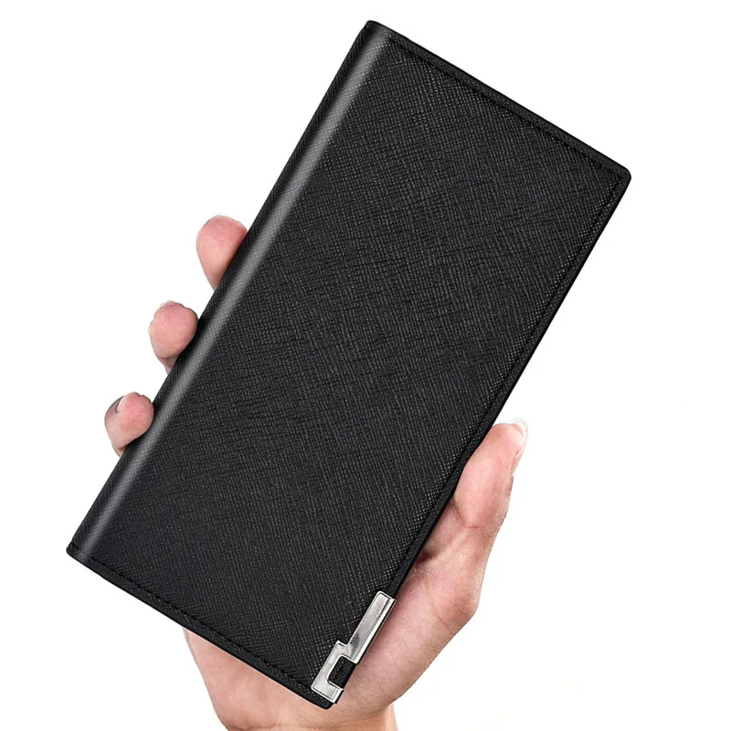 Men's PU Leather Long Fashion Business Wallet Card Holder