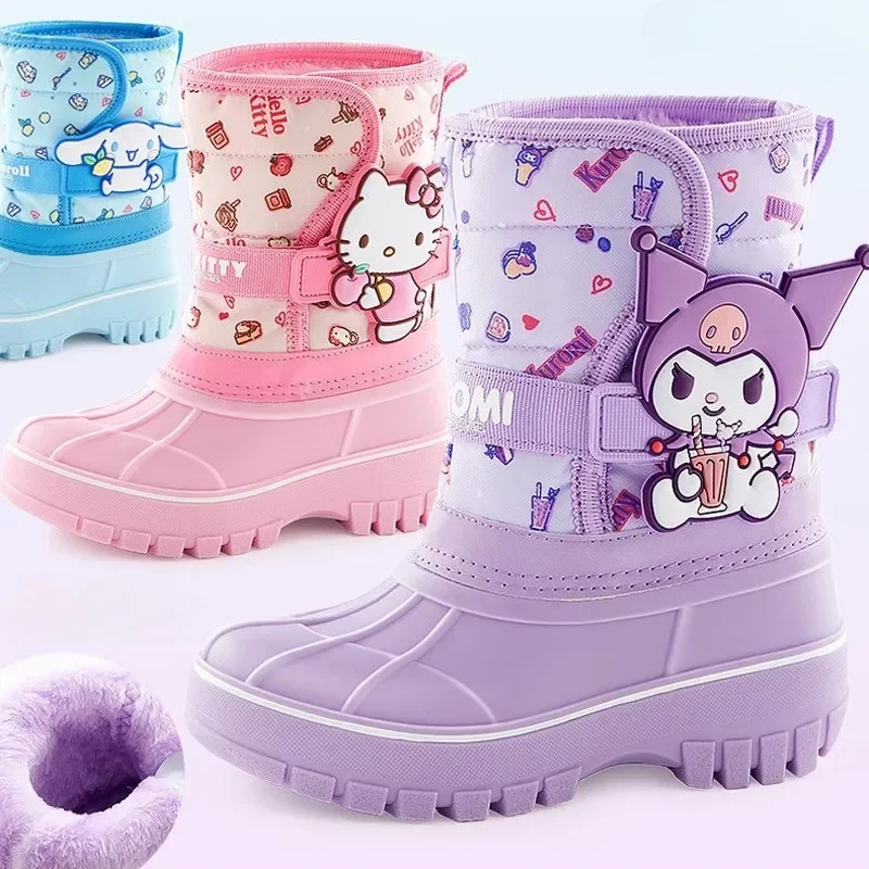 Sanrio Hello Kitty модные плюшевые зимние сапоги в стиле аниме Kawaiii милая