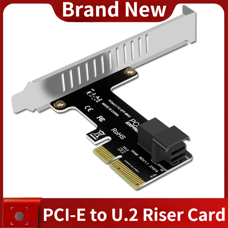 para Pcie 4.0 x4 x8 X16 Riser Adaptador Cartão de Porta U.2 para Nvme Ssd Conversor Disco Rígido Placa de Expansão para Desktop U.2 Sff8643