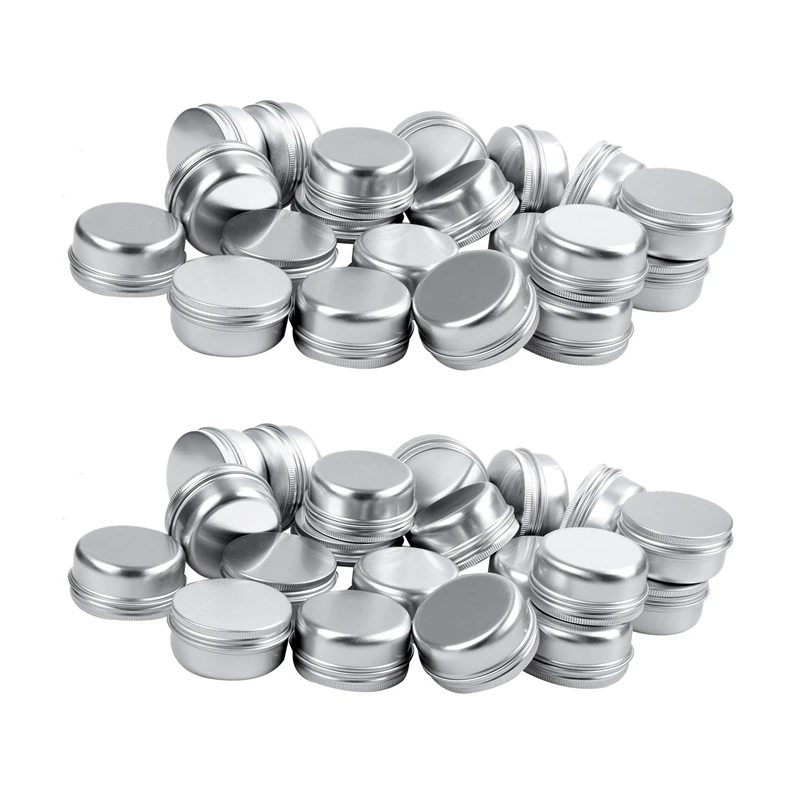 

40 X Empty Cosmetics Pot Lip Balm Aluminum Jar Container Screw Cap 50Ml