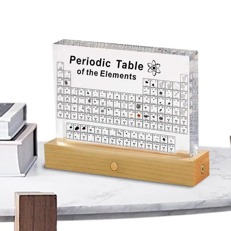 

Украшение для периодического стола, 2D большой периодический стол с реальными элементами внутри, подарки и поделки, украшение для студентов, детей, учителей