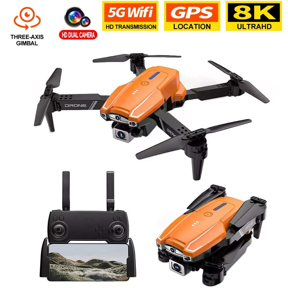 

Drone 8k Profesional 5G WIFI HD Camera Drone Quadcopter Photograph Distance 300m Drone HD Wide-Angle Dual Camera Gift Toy