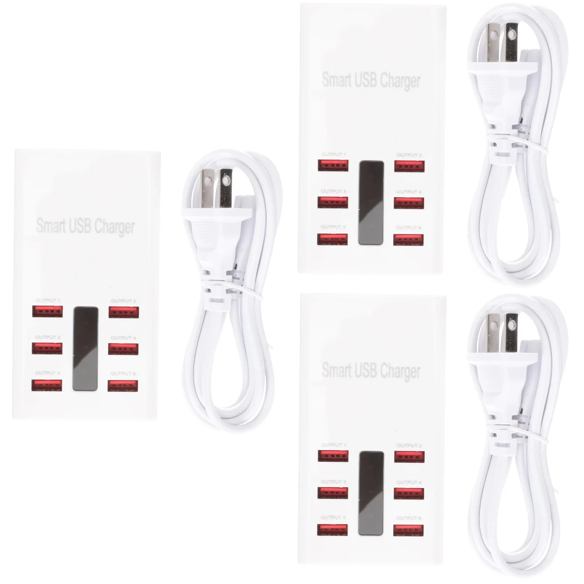 

3pcs Multiple USB Charger 30W 6-port Cell Phone Charging Station Charger US Plug