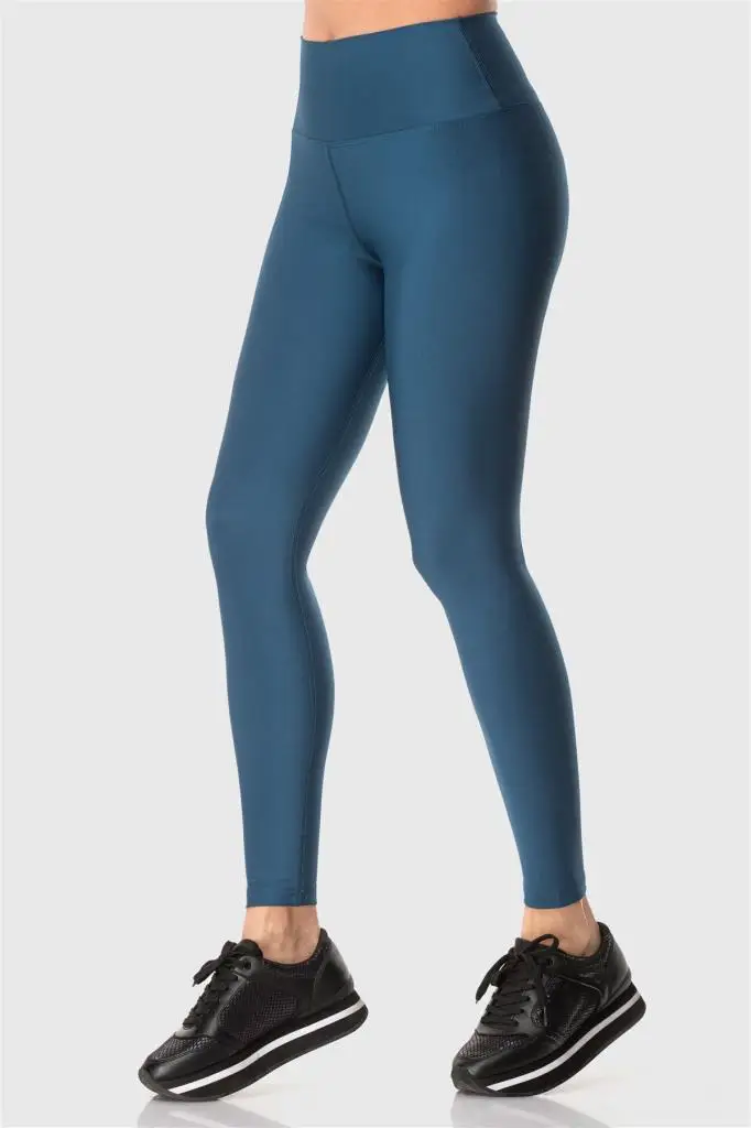 Superstacy High Bel Oil Blue Sports Leggings