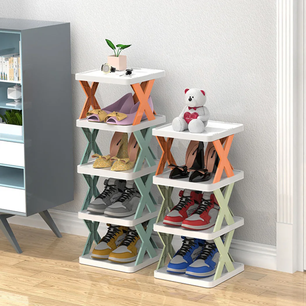 

1pc Vertical Shoe Racks Shoe Shelf Storage Organizer Space Saving For Entryway Corner Simple Combination Shoes Stand Holders