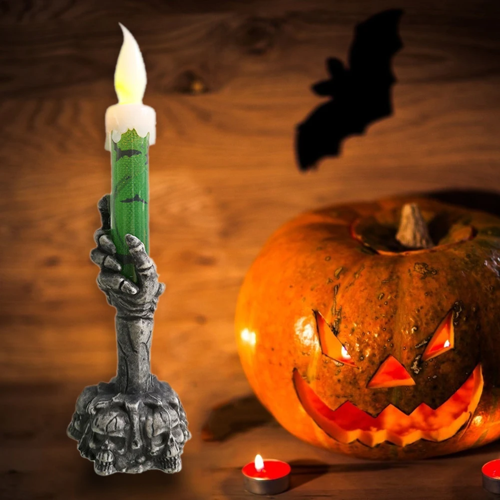 

Хэллоуин Декор держатель лампа Скелет Призрак легко установить/удалить привидение рука держатель свечи светильник для дома с привидениями...