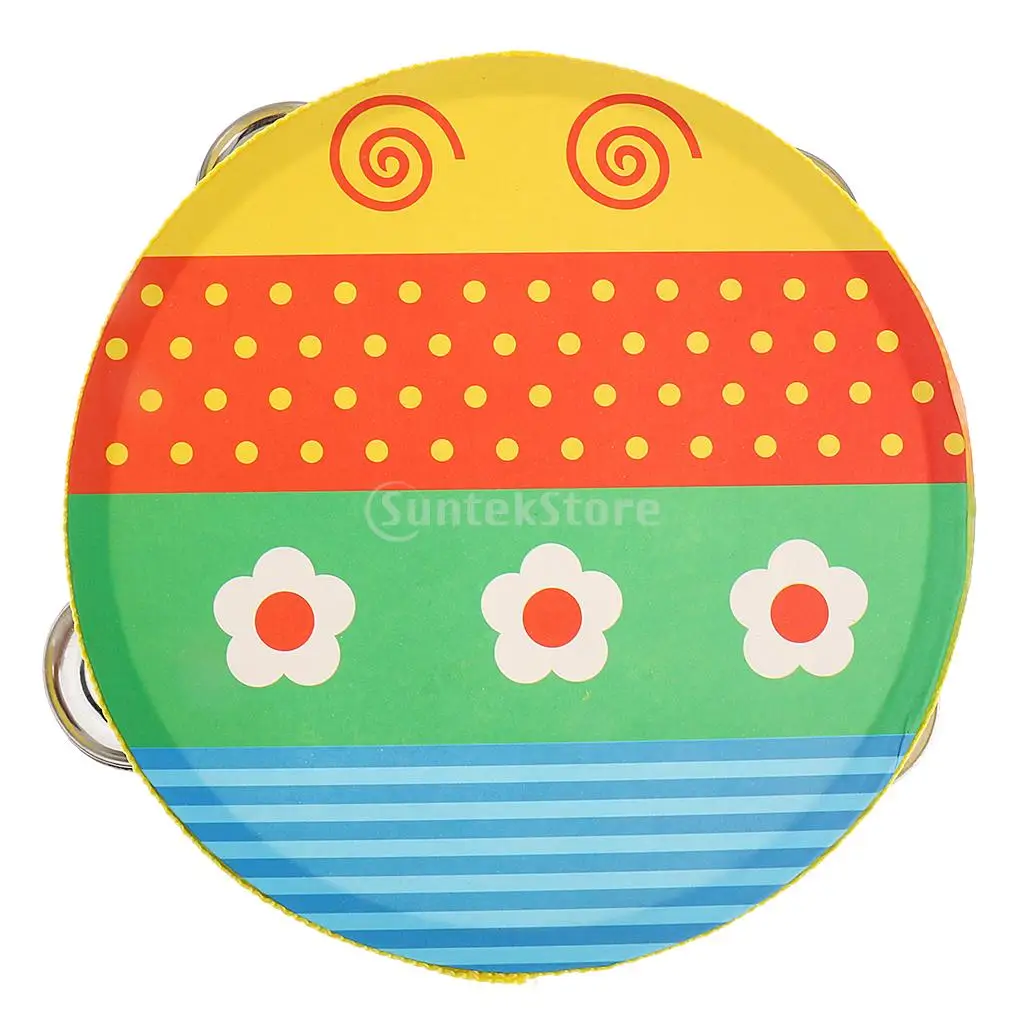 

Барабан с мультяшным рисунком, музыкальная игрушка, перкуссионный инструмент, ремешок для детей, Детский шумоподавитель, Хлопушка, игра для...