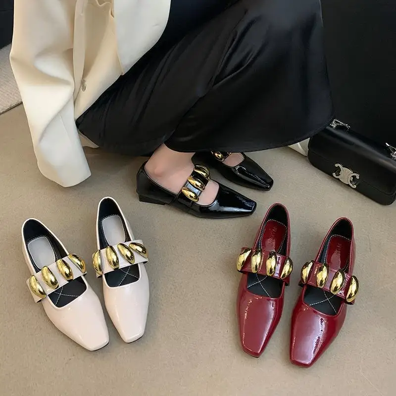 Повседневная женская обувь элегантная Modis с квадратным носком лето 2024 новое