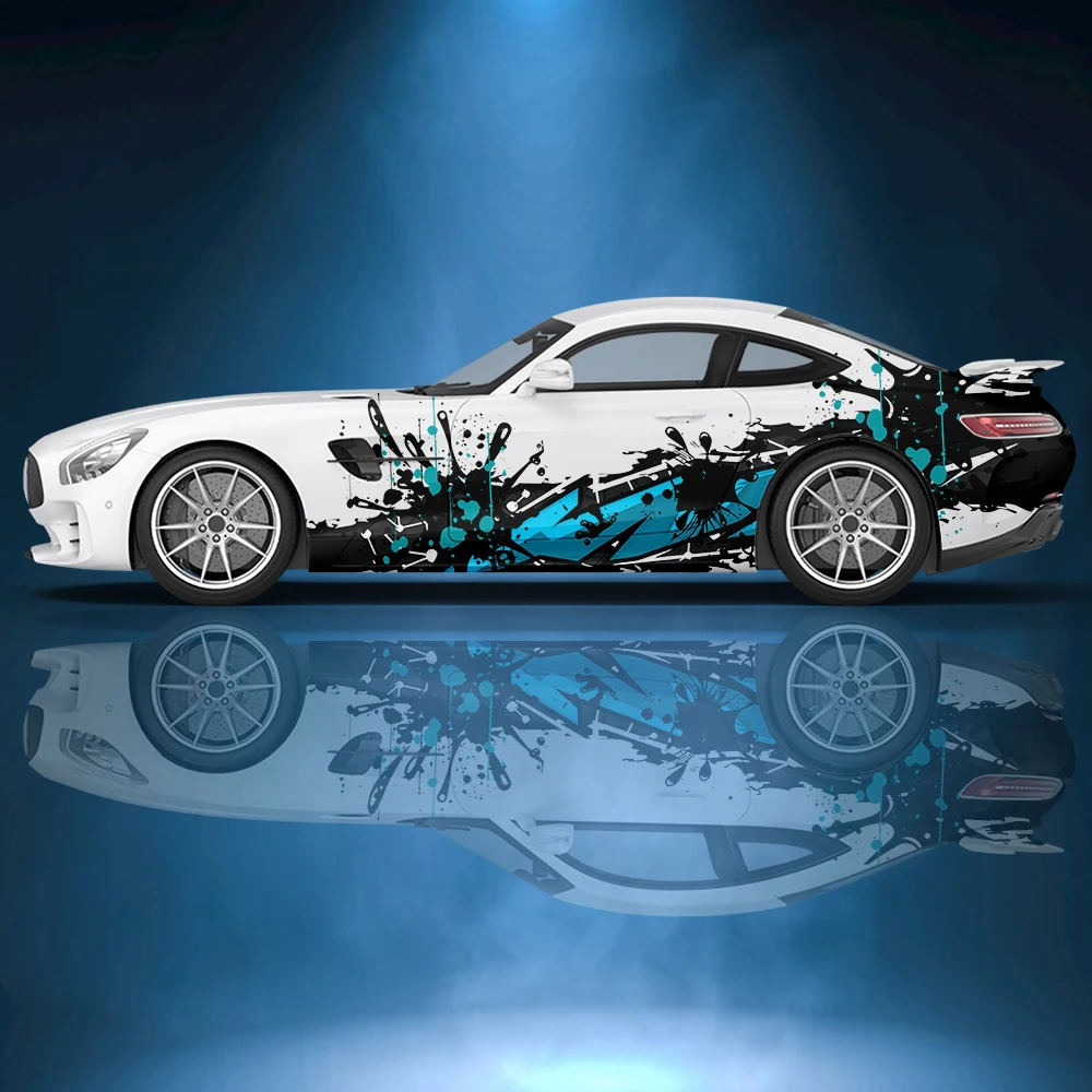 Брызговые чернила АБСТРАКТНЫЕ ПОЛОСЫ Автомобильная боковая Наклейка виниловая