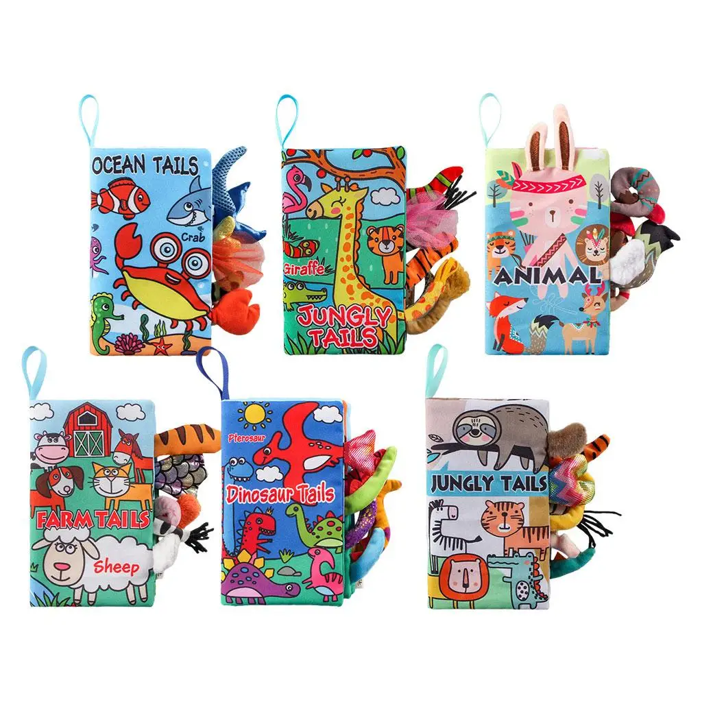 

Portable Infant Tails Cloth Book Montessori Teaching Aids for Kids Gift