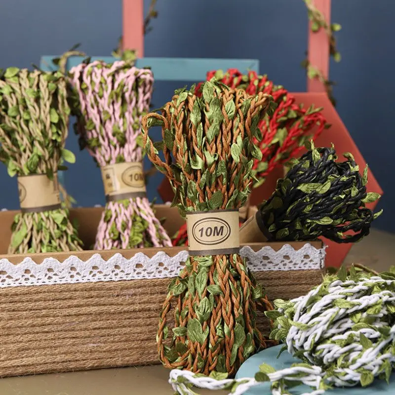 

Разноцветная веревка из пеньки, 10 м, зеленая искусственная веревка ручной работы «сделай сам» для воска, уксуса, декоративная веревка с листьями, ваза, ткацкий материал