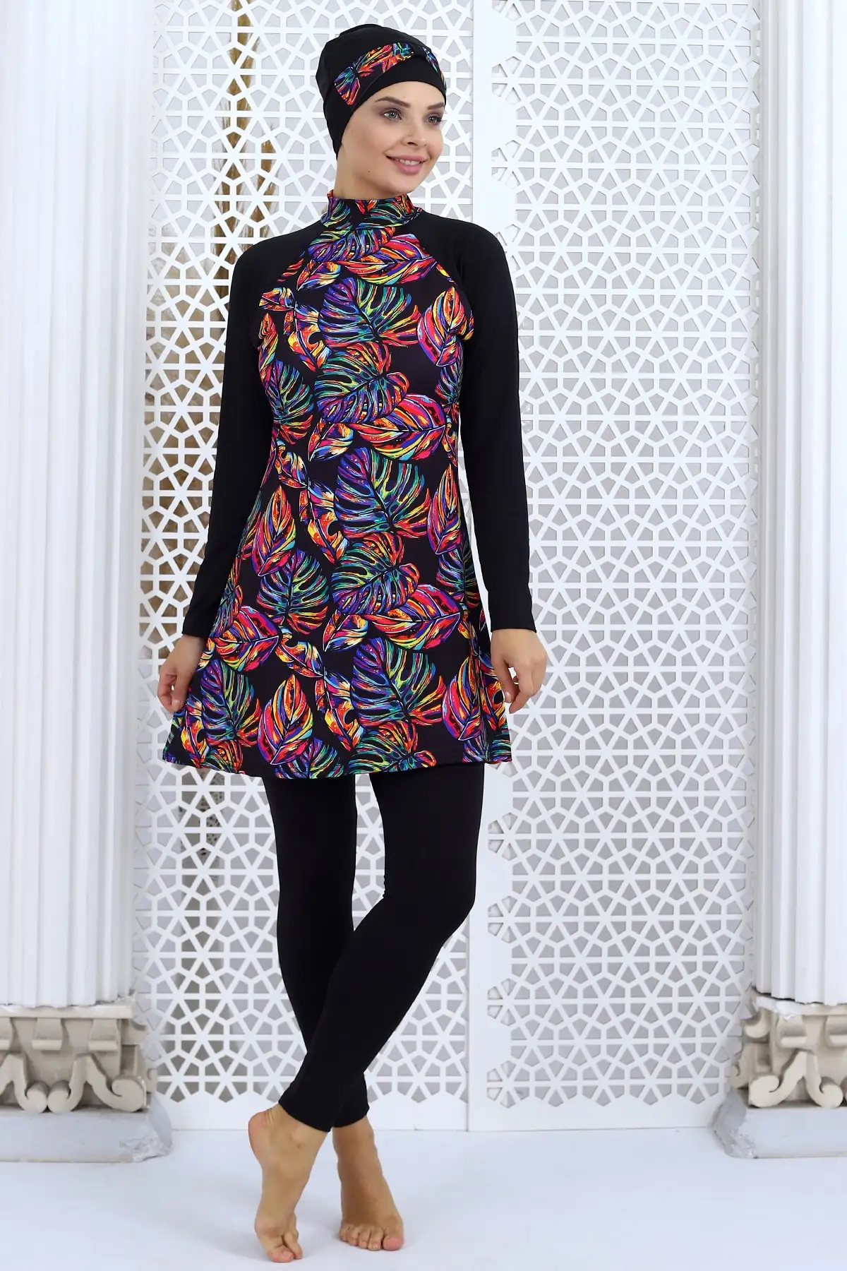 

Muslim Burkinis Long Sleeve Swimwear Modest Summer Clothing Hijab Sport Swimsuit Islamic Full Cover Swimwears