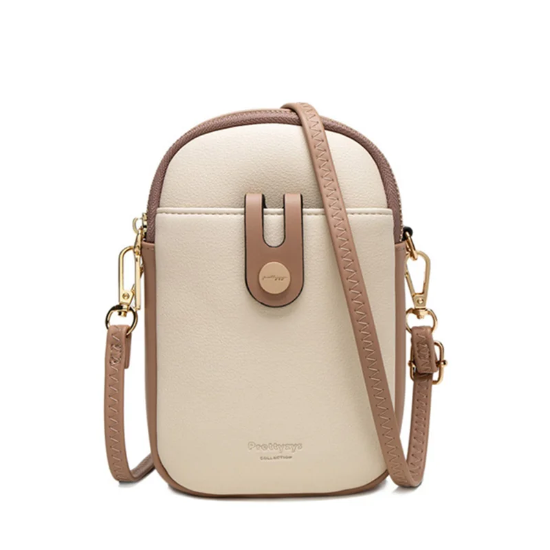 Cell Phone Crossbody Bags for Women Soft Pu Leather Mini Shoulder Messenger Phone Bag Female Fashion Brand Designer Lady Purse