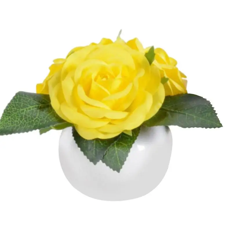 

Светодиодный светильник в виде Розы, изящный комнатный светильник ильник с искусственными цветами, комнатная Светодиодная настольная ламп...