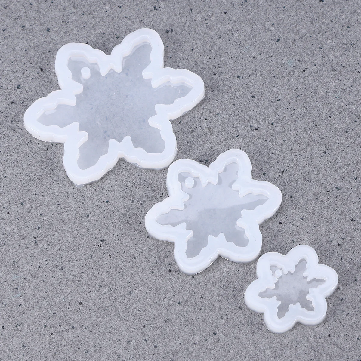 

Silicone Molds Resin Christmas Pendant Snowflake Ornament Casting Mould Holesxmas Making Diy Crystal Epoxywinter Soap
